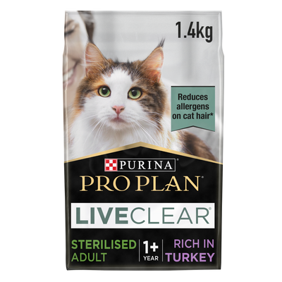 Purina Pro Plan LiveClear  Adult, Allergen Reducing Dry Cat Food with Turkey