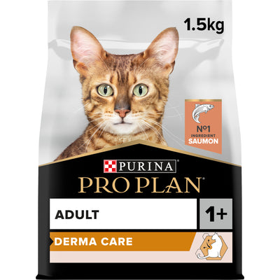 Purina Pro Plan Adult Derma Care, Dry Cat Food with Salmon, 1.5 kg