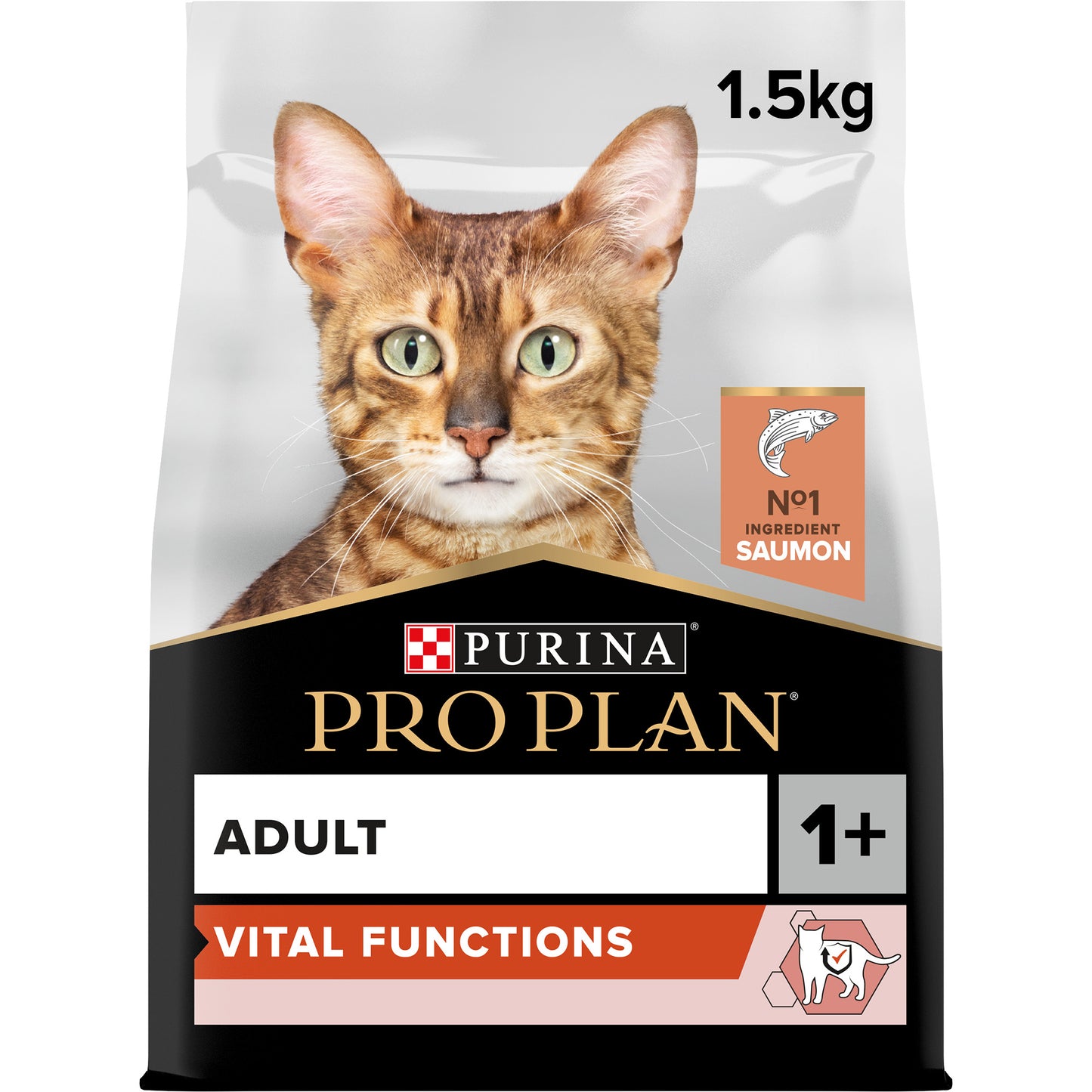 Purina Pro Plan Adult Vital Functions Everyday Dry Cat Food with Salmon, 1.5 kg