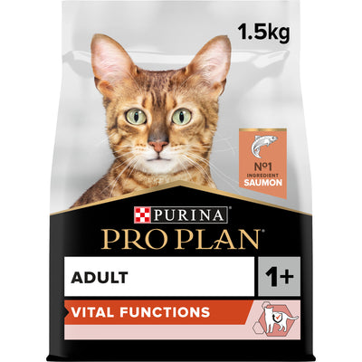 Purina Pro Plan Adult Vital Functions Everyday Dry Cat Food with Salmon, 1.5 kg