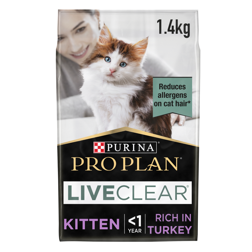 Purina Pro Plan LiveClear Kitten, Allergen Reducing Dry Cat Food with Turkey 1.4 kg