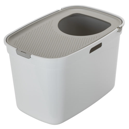 Moderna Top Cat – Grey/white Tray + Warm Grey Lid