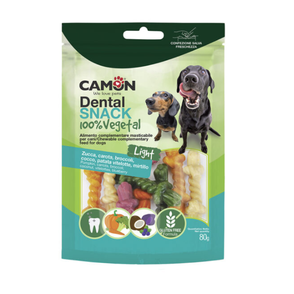 Camon Chewable Rope-Shaped Bone with 5 Different Flavours:10Pcs/Bag- (80G)