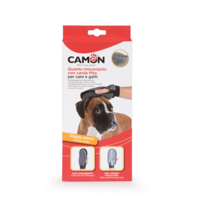 Camon Deshedding Glove with Dense Knobs For Dogs and Cats