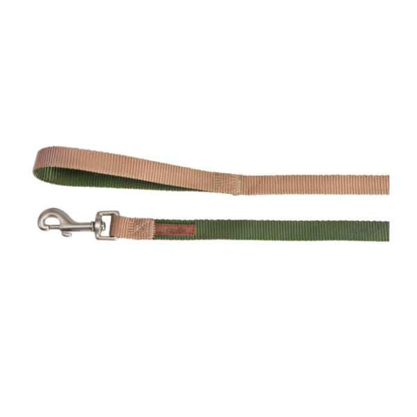 Camon Dog Leash-Double Premium Green/Ecru 20X1200Mm