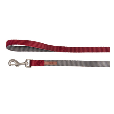 Camon Dog Leash-Doublepremium Grey/Red (10X1200Mm)