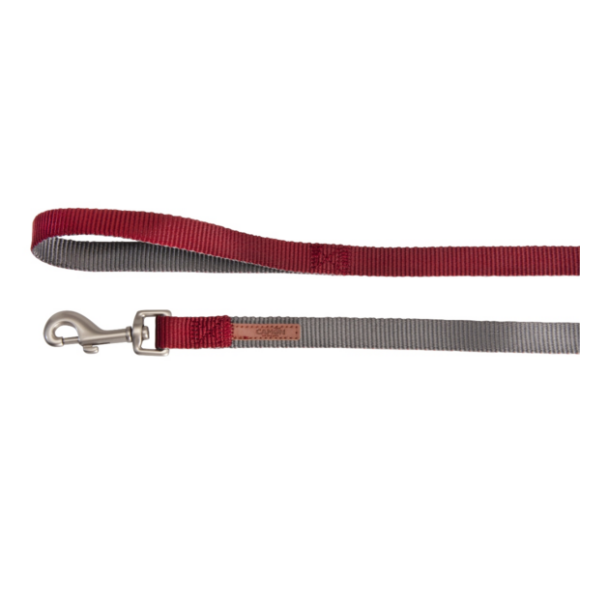 Camon Dog Leash-Doublepremium Grey/Red (25X1200Mm)