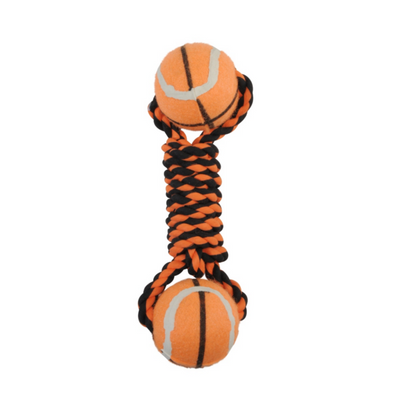 Camon Dog Toy – Double Sports Ball with Rope