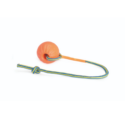 Camon Dog Toy – Eva Ball with Rope – Orange