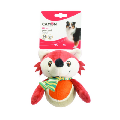 Camon Dog Toy – Plush Toy with Tennis Ball and Squeaker 14Cm