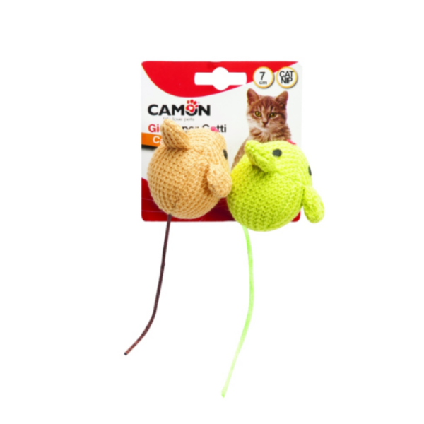 Camon Knitted Mice with Catnip 70Mm(2Pcs)