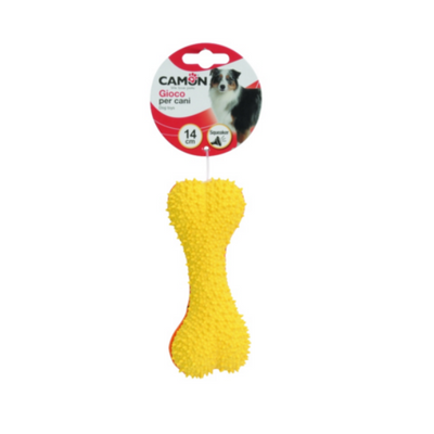 Camon Latex and Cotton Nubby Bone with Squeaker-14Cm