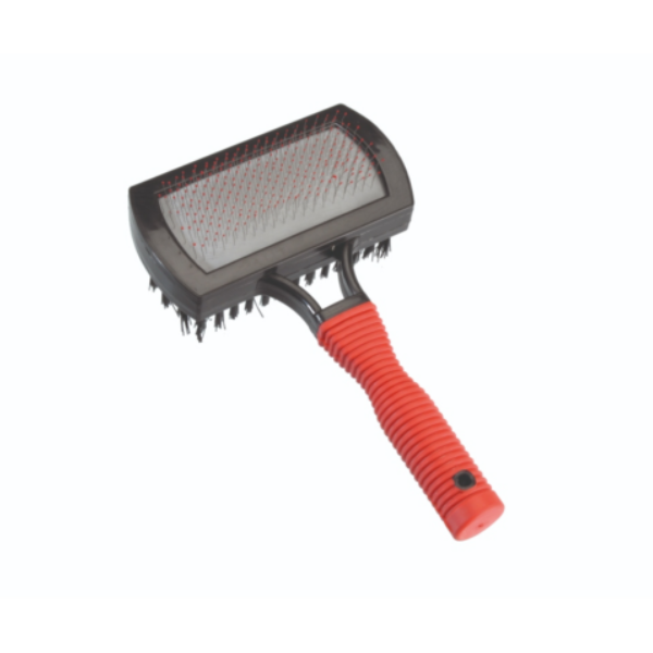 Camon Plastic Double Slicker Brush with “Soft Grip” Handle