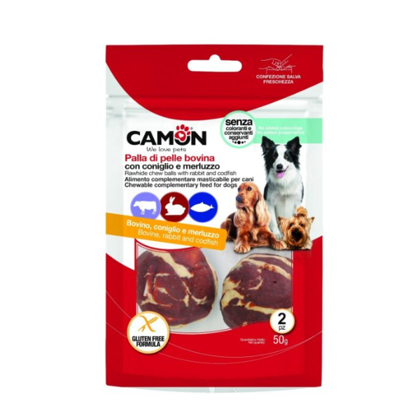 Camon Rawhide Balls with Rabbit and Cod (2Pcs)-50G