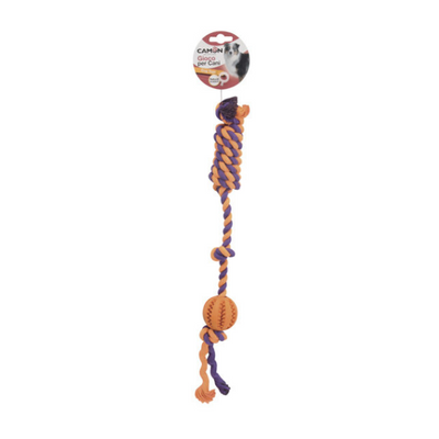 Camon Rubber Ball with Cotton Rope-30Cm