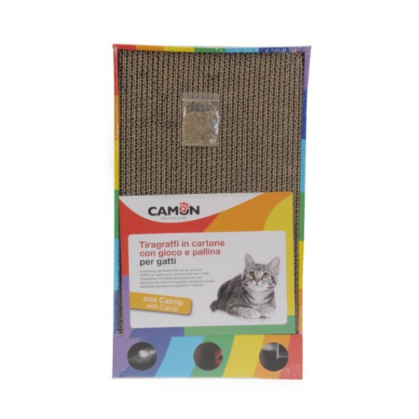 Camon Scratching Cardboard with Toy and Ball (45X26Cm)