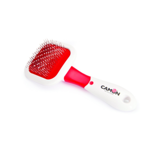 Camon Slicker Brush with Stainless Steel Plastic Coated Pins and Rotating Head (62X62Mm)-Small