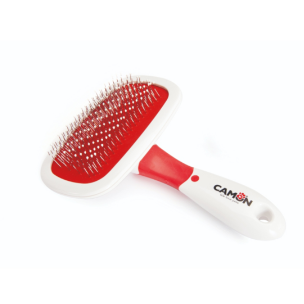 Camon Slicker Brush with Stainless Steel Plastic Coated Pins and Rotating Head (104X62Mm)-Medium