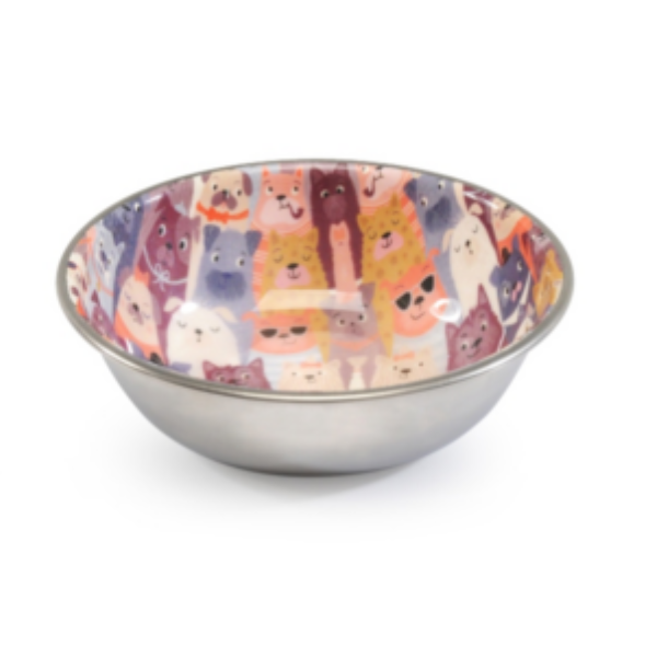 Camon Steel Bowl- Funny Dogs- 350Ml