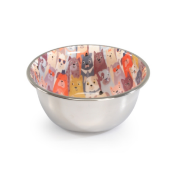 Camon Steel Bowl- Funny Dogs- 450Ml