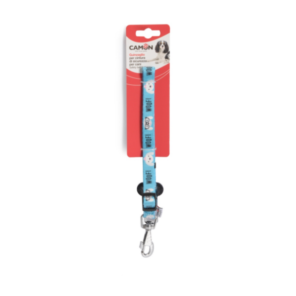 Camon Adjustable Car Safety Leash In Printed Polyester- 15Mm