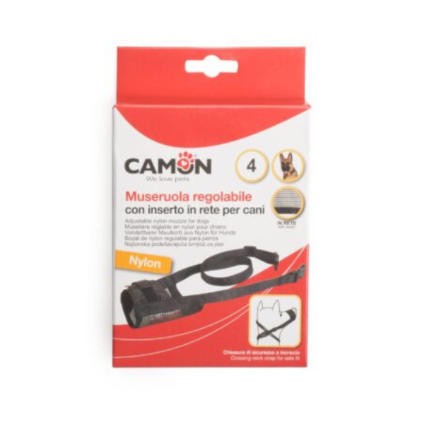 Camon Adjustable Nylon Dog Muzzle with Mesh -X-Large