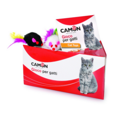 Camon Cat Toy Mice with Feather