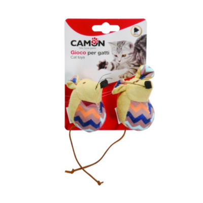 Camon Cat Toy- Mice (2Pcs) Zigzag, with Bell