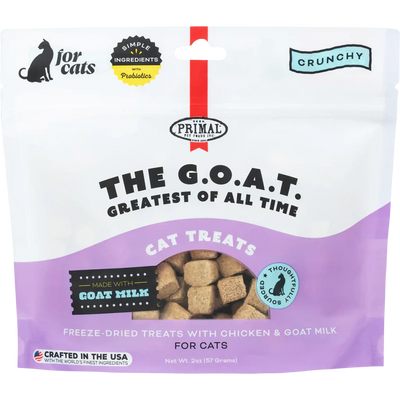 Primal The G.O.A.T.  Chicken & Goat Milk  for cats! Freeze-Dried Treat 2oz