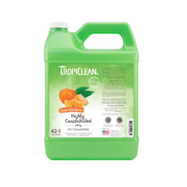 Tropiclean Highly Concentrated Sweet Mandarin Shampoo 42:1 – 1 Gallon