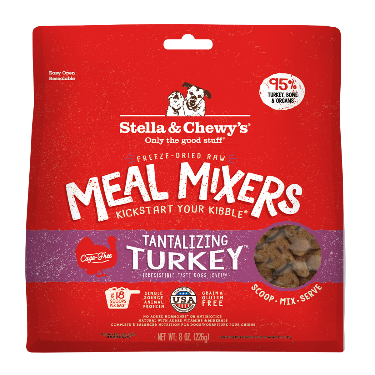 Stella & Chewy's Dog Freeze Dried Tantalizing Turkey Meal Mixers - 8 oz