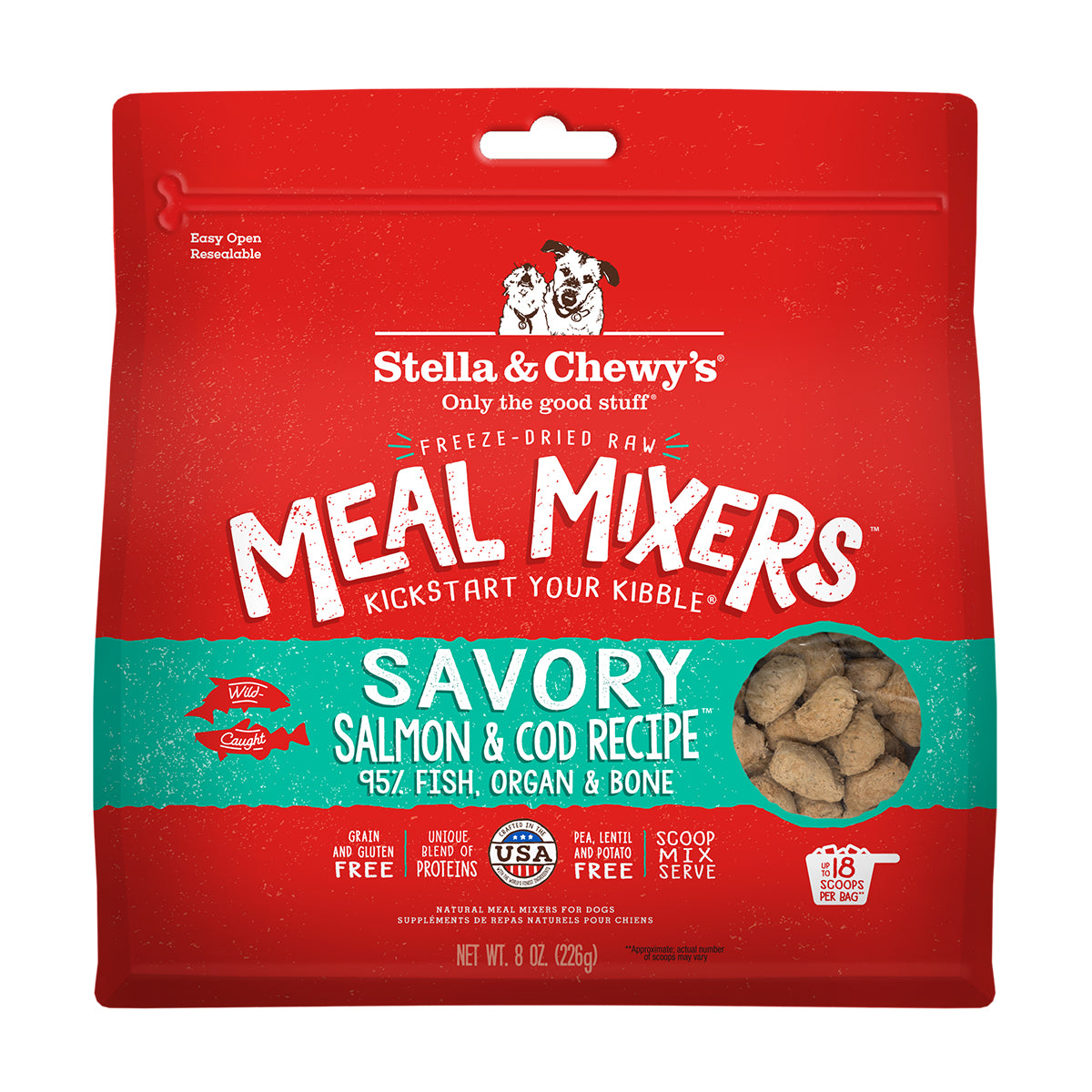 Stella & Chewy's Dog Freeze Dried Savory Salmon & Cod Meal Mixers - 8 oz