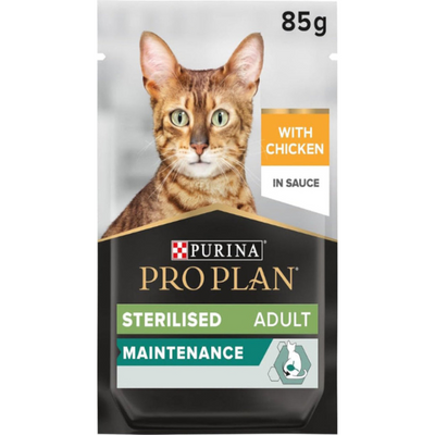 Purina Pro Plan Adult Wet Cat Food, Chicken in Gravy, 85g (26 pouches)