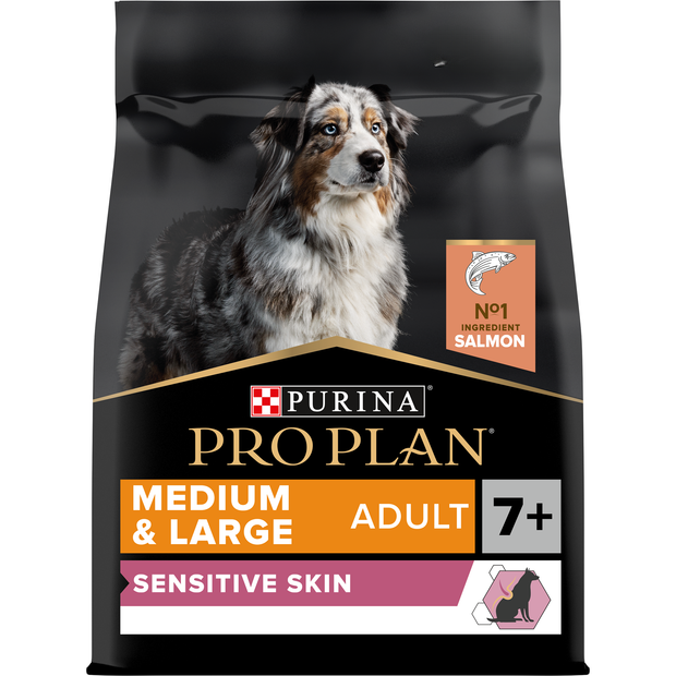 Purina Pro Plan Sensitive Skin Medium and Large Senior 7+, Dry Dog food with Salmon