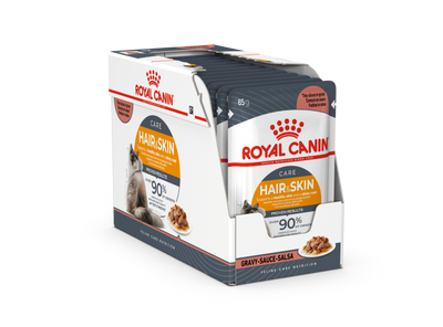 Royal Canin  Feline Care Nutrition Hair & Skin Gravy (INTENSE BEAUTY) (WET FOOD - Pouches) 12x85g