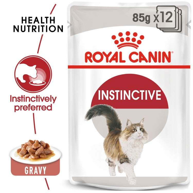 Royal Canin  Feline Health Nutrition Instinctive Adult Cats Gravy (WET FOOD - Pouches) 12 x 85g