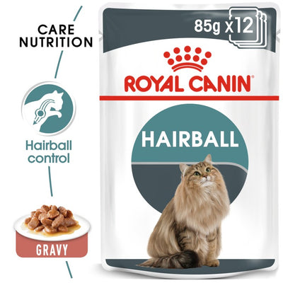 Royal Canin  Feline Care Nutrition Hairball Gravy (WET FOOD - Pouches) 12 x 85g