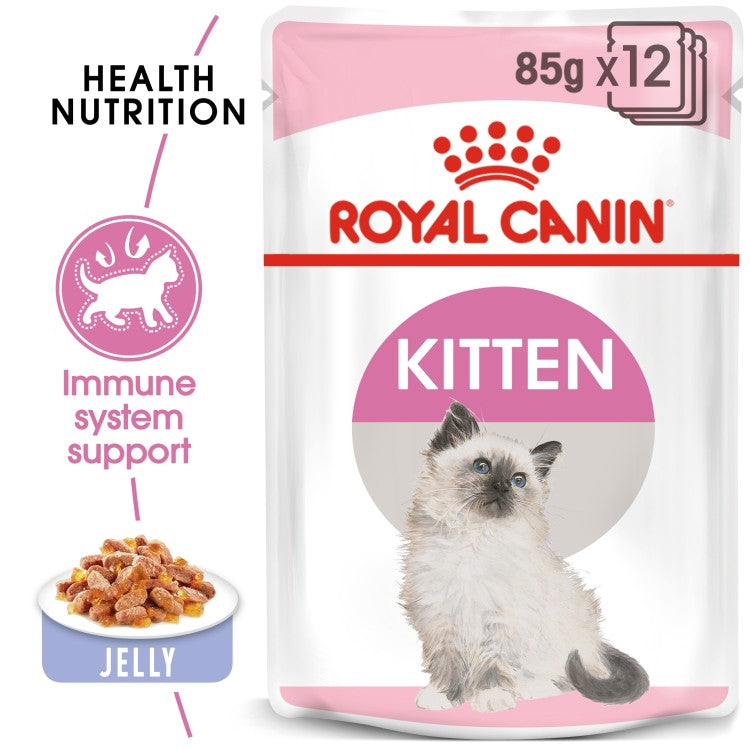 Royal Canin  Feline Health Nutrition Kitten Jelly (WET FOOD - Pouches) 12x85G