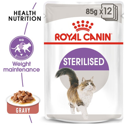 Royal Canin  Feline Health Nutrition Sterilised Gravy (WET FOOD - Pouches) 12 x 85g