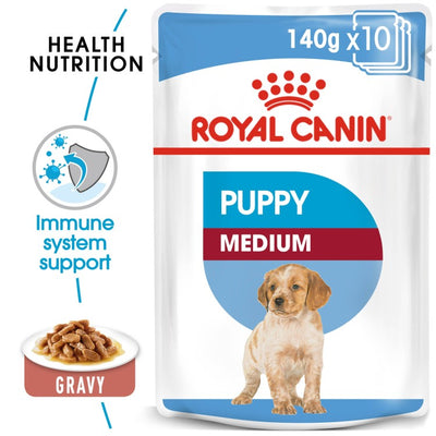 Royal Canin  Size Health Nutrition Medium Puppy (WET FOOD - Pouches) 10 x 140g