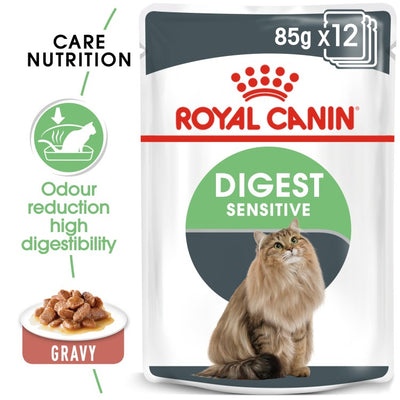 Royal Canin  Feline Care Nutrition Digest Sensitive Gravy (WET FOOD - Pouches) 12 x 85g