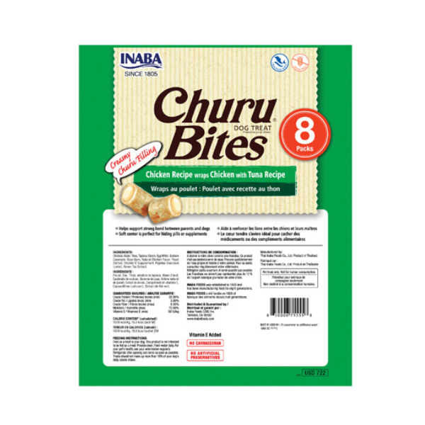 Inaba Churu Bites for Dog Chicken with Tuna Recipe 8PCS/PK