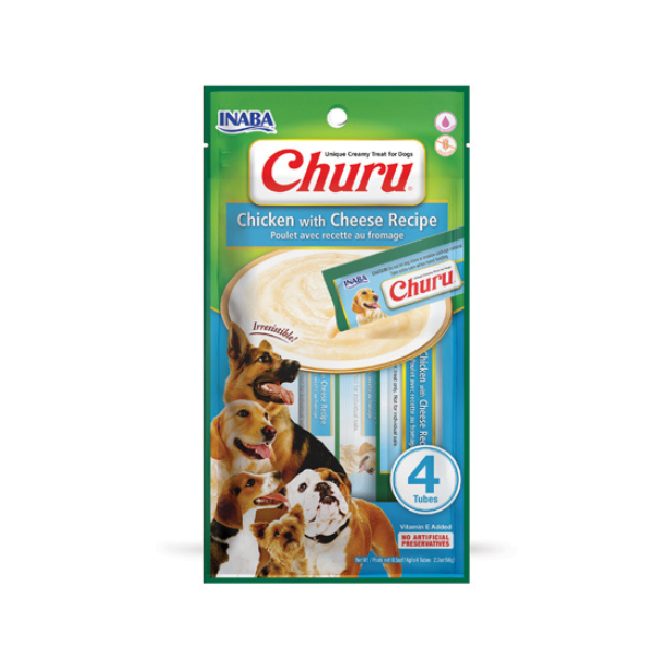 Inaba Dog Churu Chicken with cheese recipe 4PCS/PK