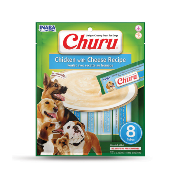 Inaba Dog Churu Chicken with Cheese Recipe 8PCS/PK