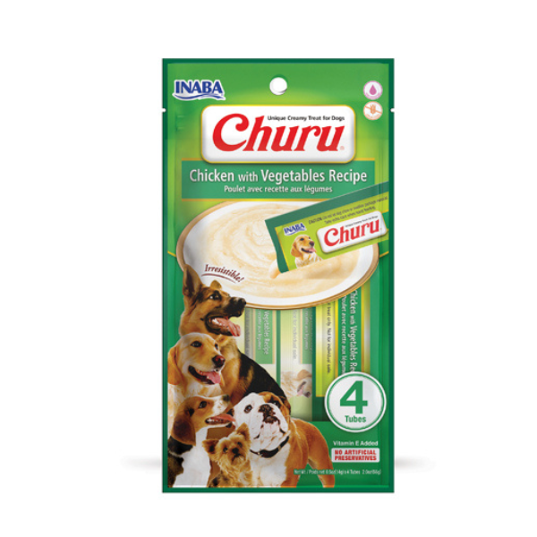 Inaba Dog Churu Chicken with vegetable recipe 4PCS/PK