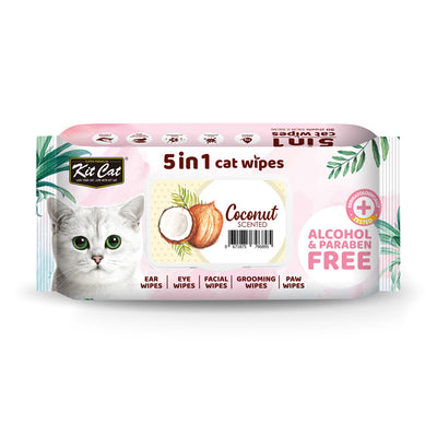 Kitcat 5 in 1 Cat Wipes COCONUT SCENTED