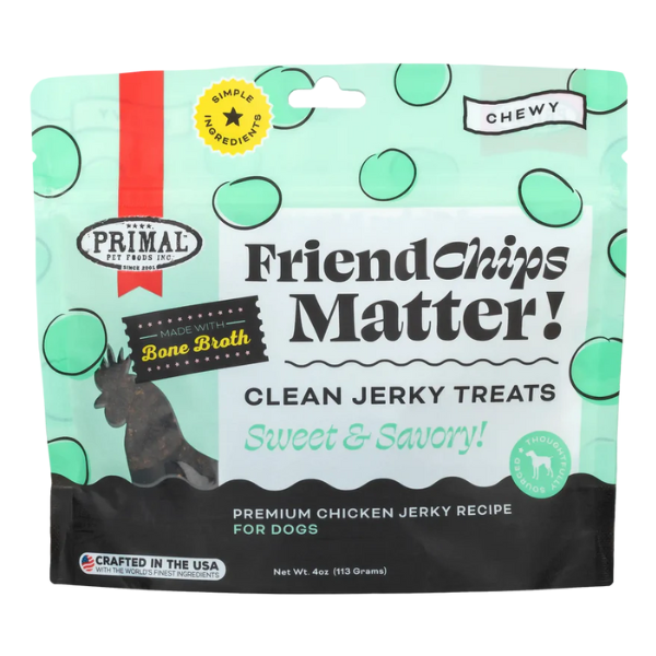 Primal FriendChips Matter  Chicken with Broth Jerky Treat 4oz