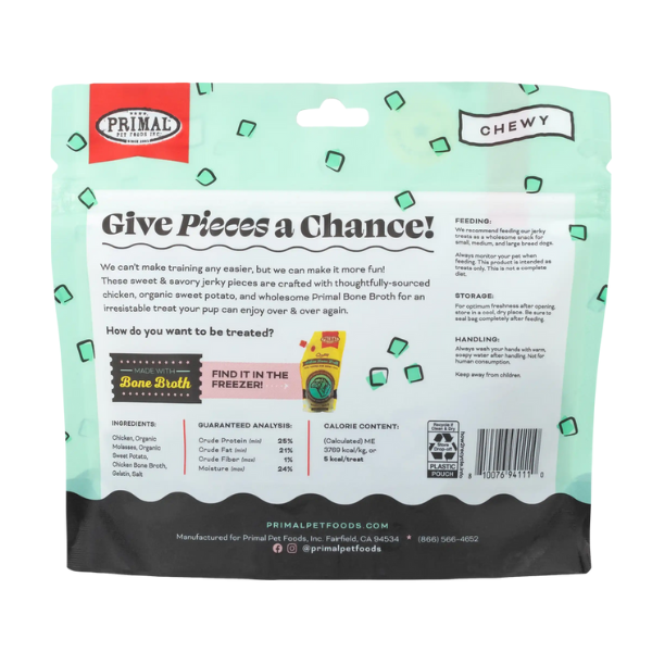 Primal Give Pieces A Chance  Chicken with Broth Jerky Treat 4oz