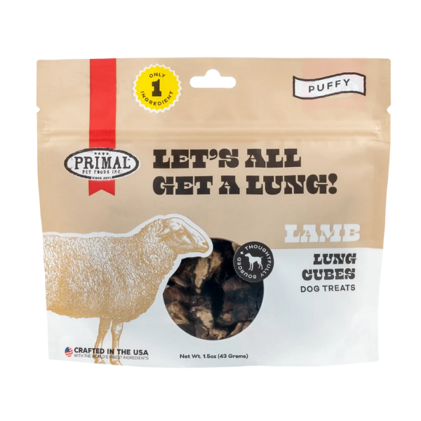 Primal Lets All Get A Lung  Lamb Dehydrated Treat 1.5oz