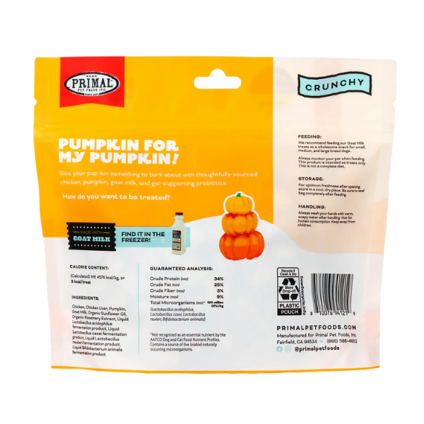 Primal Pumpkin For My Pumpkin  Chicken & Pumpkin with Goat Milk Freeze-Dried Treat 2oz